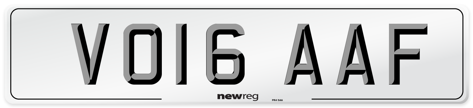 VO16 AAF Number Plate from New Reg